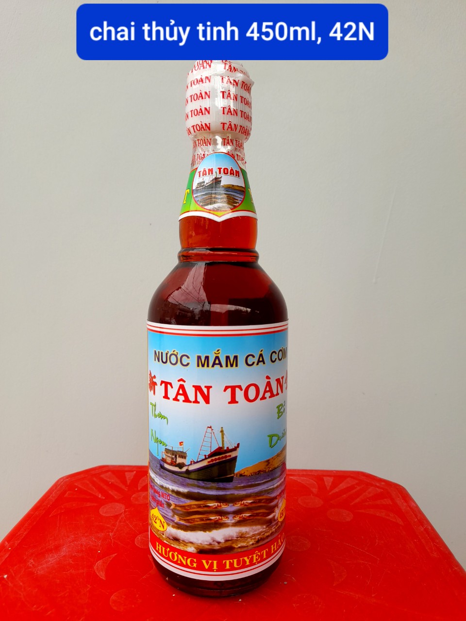 Nước mắm Tân Toàn chai thủy tinh 42° đạm 450ml (giá chưa bao gồm VAT)